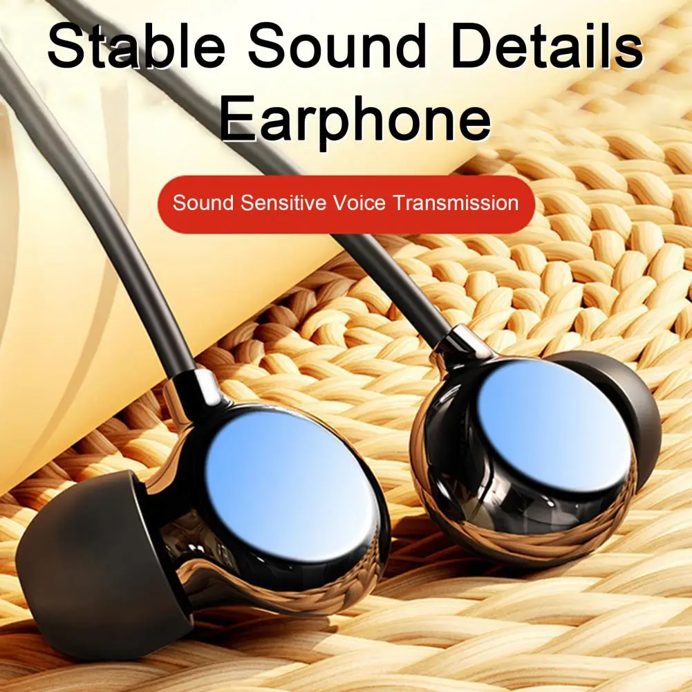 

In-Ear Wired Headphones With Microphone Enhanced Sound Quality Stereo Surround Comfortable Fit Earphones