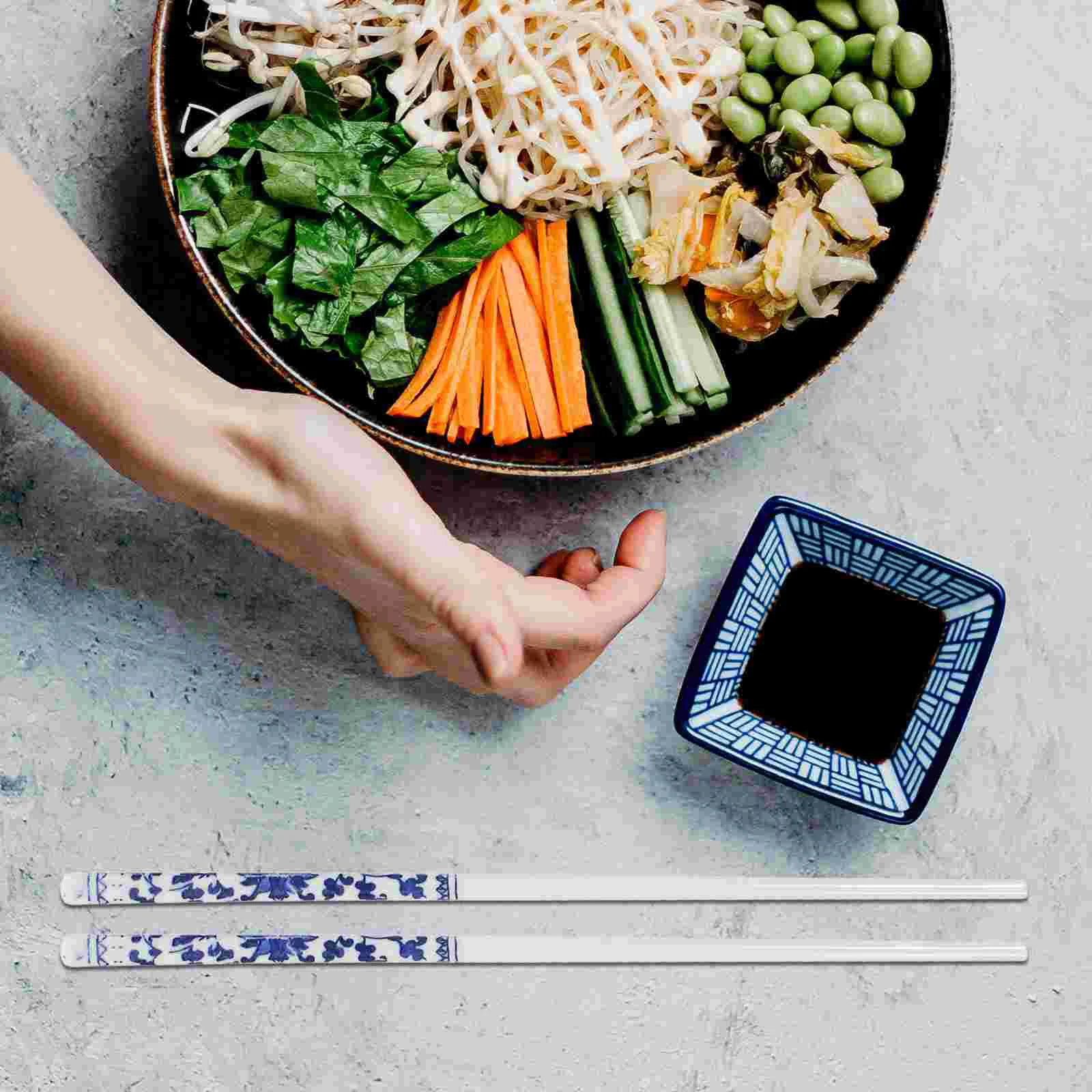 10 Pairs Blue and White Porcelain Chopsticks Ceramic Long Chopsticks Chinese Style Tableware for Home Restaurant 6