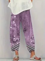 Plus Size Women Summer Casual vacation loose print pants Comfortable and Soft Trousers - Image 4