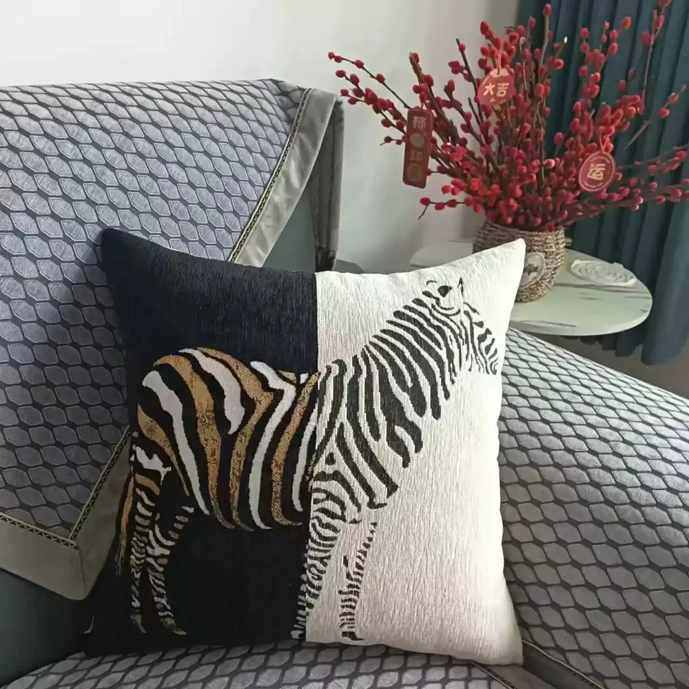 Chenille-Jacquard-Nickerchenkissen, gemütliches Schlaf-Nackenkissen, Kopfstützen-Überwurfkissen für Zuhause, Sofa, Nachttisch – Auto-Lenden-Rückenkissen – Detail 18
