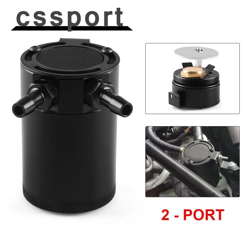 Universal Car Oil Catch Can 3/8 "Serbatoio Deflettore In Alluminio A 2 Porte Serbatoio Olio Serbatoio Serbatoio Carburante