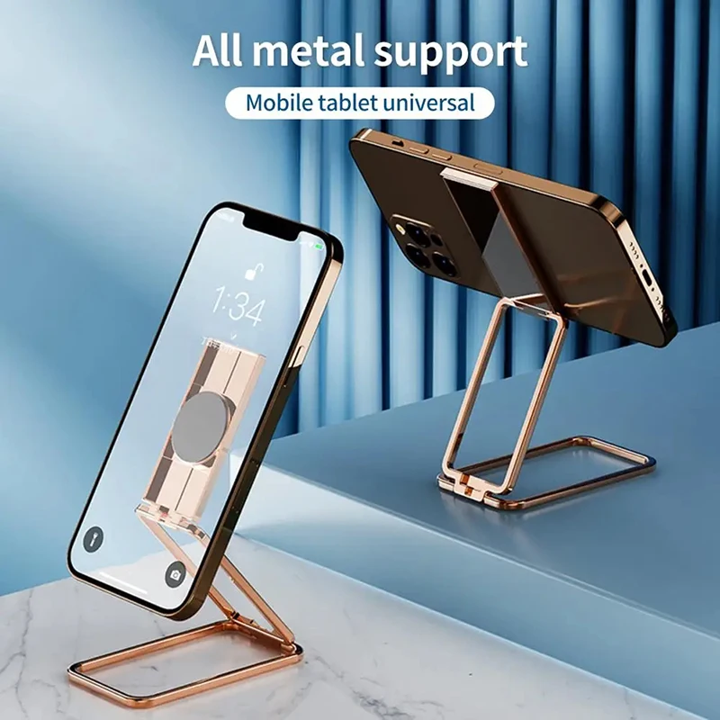 

Ultra Thin Mobile Phone Holder Universal Metal Folding Stand 360° Rotate Ring Buckle Holder Back Stick Lazy Desktop Bracket
