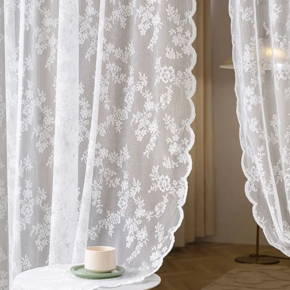 Romantic Embroidery Floral Lace Curtain 4