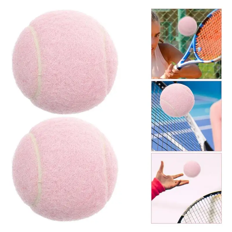 2Pcs Training Tennis Playground Tennis Rubber Beginner Practice Balls for Player Pink tennis For beginner training