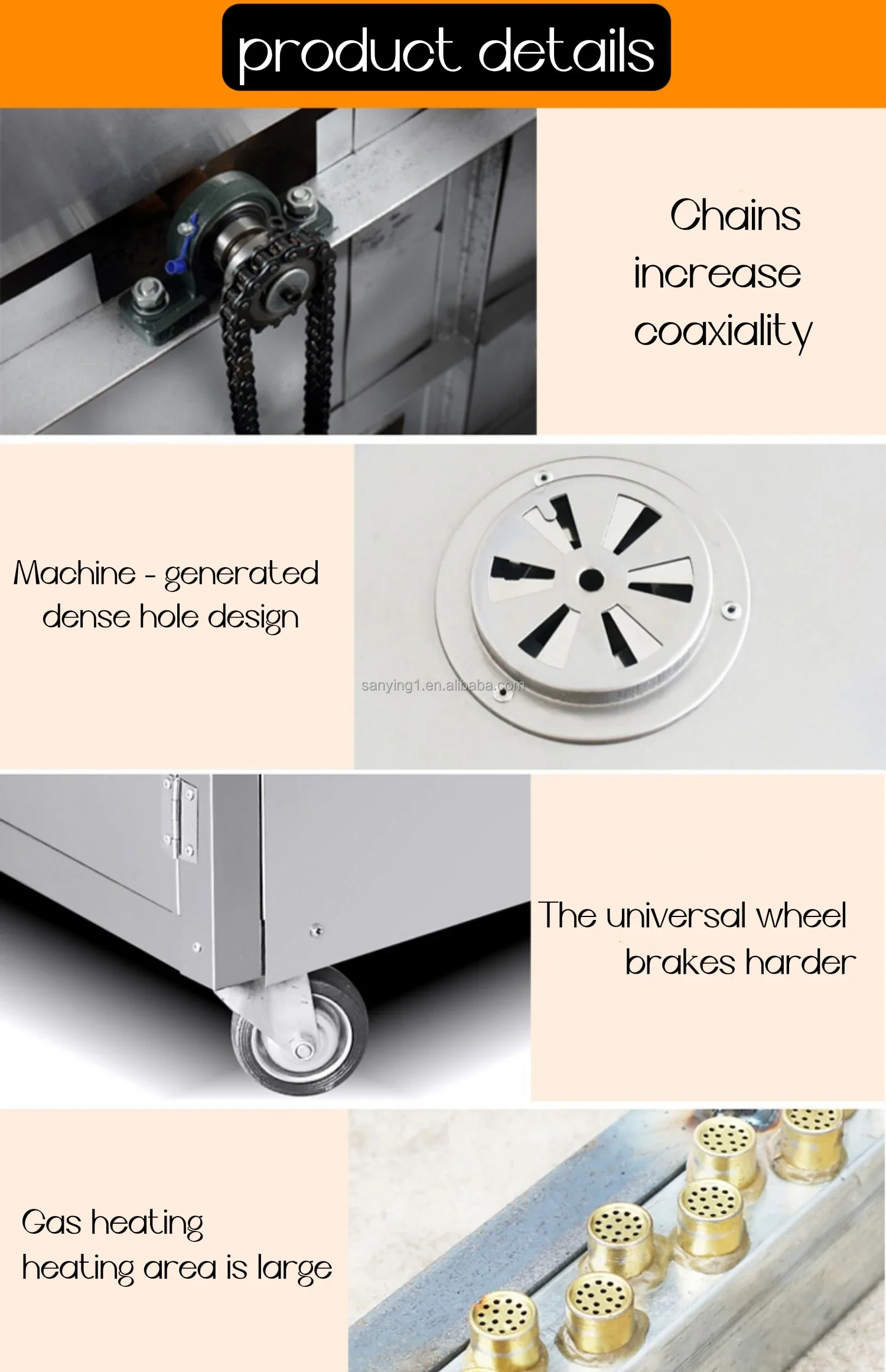 Description Picture 4 of itemFood Waste ConverterSanying Full Automatic Commercial Gas Or Electric Peanut Sunflower Seed Soya Bean Coffee Roasters