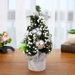 Merry Christmas Tree Festive Desk Decoration Ornament - 20cm (Silver)
