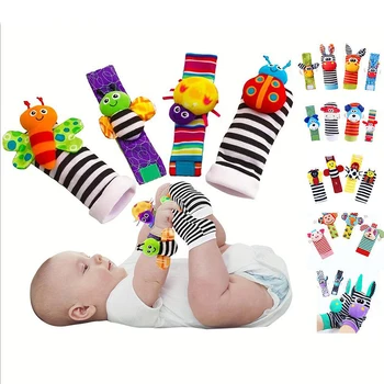 Baby Toys 0 6 12 Months Cute Stuffed Animals Baby Rattle Socks Wrist Baby Rattles Newborn Toys Make Sounds Games For Babies