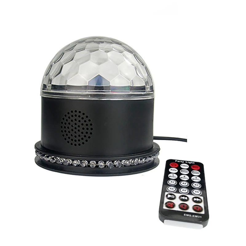

Dj Light LED Bluetooth Speaker Crystal Magic Ball Light Voice Control Remote Control Mp3 Player For Disco Party