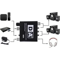 HIFI Digital To Analog Audio Converter Decoder RCA 3.5mm Headphone Amplifier Audio Toslink Optical Coaxial Output Dac 24bit 6