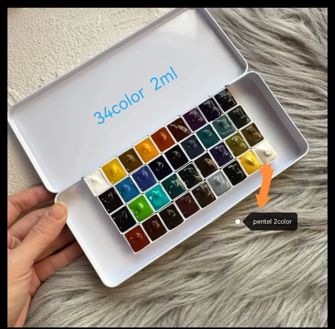 Mijello Two tone Granulation Settling Watercolor Paint Package 34 Colors 0.5/1/2ml Artist Beginner Acuarela Art Supplies 2025 3