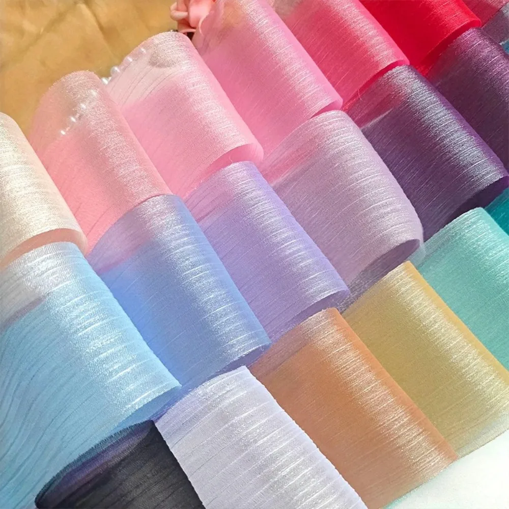 Polyester Pleated Chiffon Ribbon for DIY Crafts and Wedding Decor
