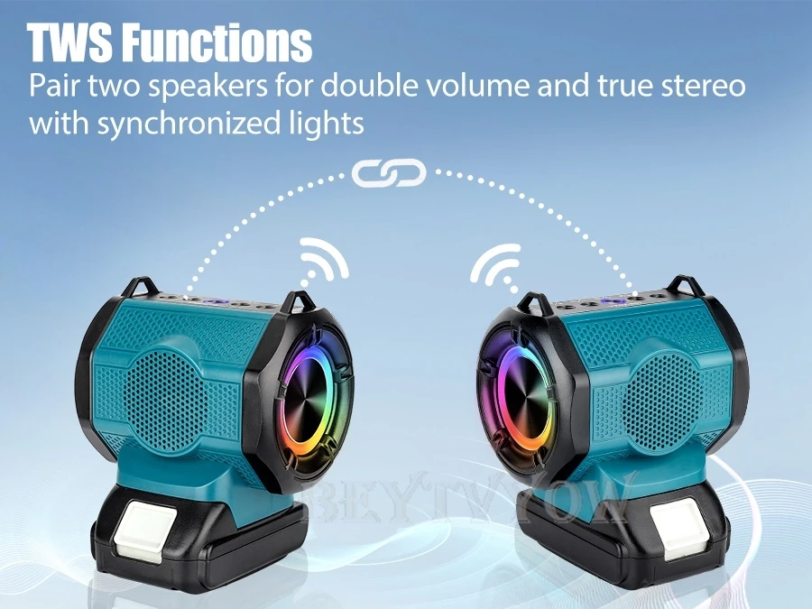 30W Cordless Bluetooth Speaker for Makita 14-18V LXT Battery With USB-A/C ports