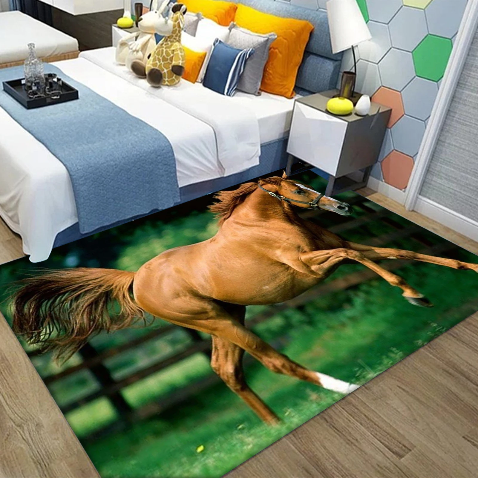 CLOOCLAnimalsHorseCarpetsFashion3DPrintedFlannelFloorMats