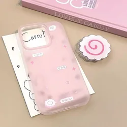 Chic Cartoon Matte Ultrathin TPU Soft Phone Case with Holder Stand - iPhone 14 (1)