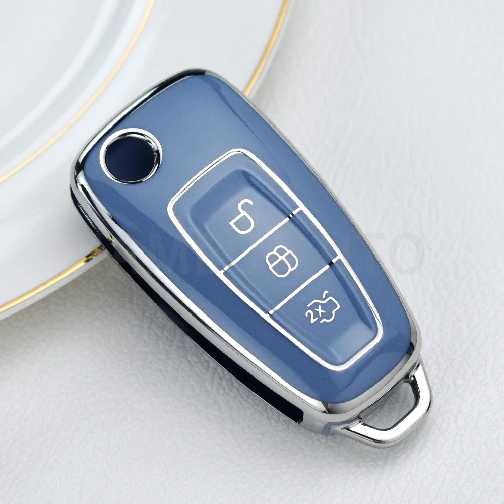 Key Case Cover Key Case Car Key Shell TPU Car Key Case Cover for Ford Focus 2 3 MK3 ST RS Custom C-Max S-Max Ecosport Kuga Escape Fiesta Mondeo Shell Fob Accessories