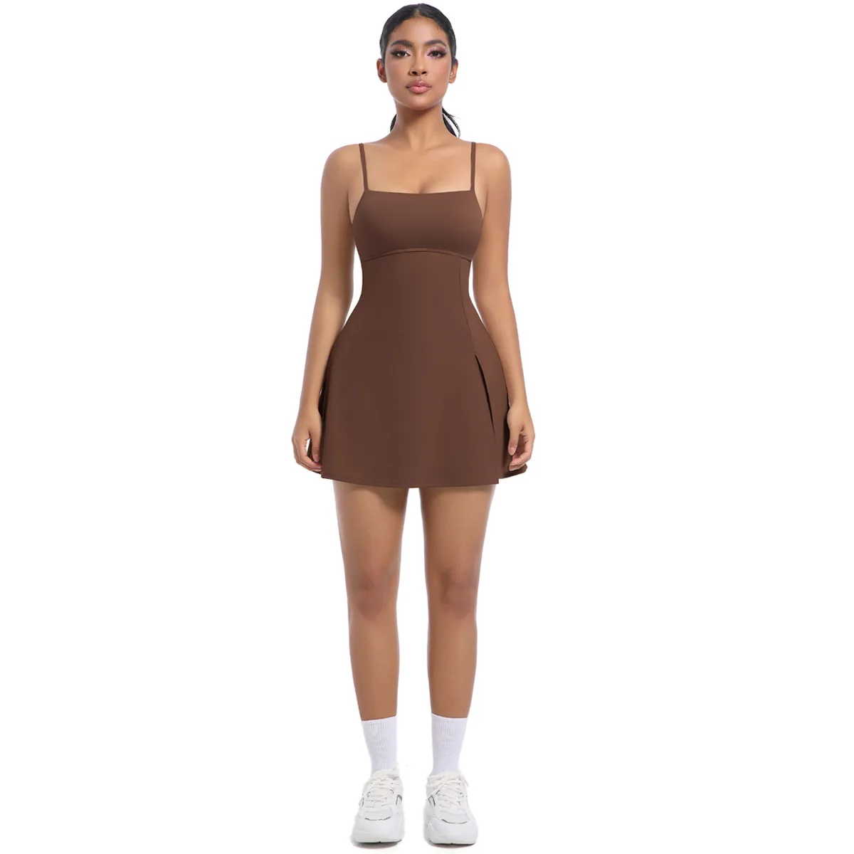 New Anti-exposure Basic Sports Dress With Chest Pad Breathable Outdoor Golf Beauty Back Sling Yoga Tennis Skirt Women