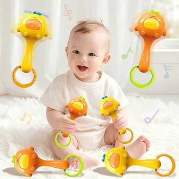 Baby Sensory Toys with Rattles - Multicolor Tactile Stimulation Toys for Motor Skills Development, Gripping & Ringing Sounds 1
