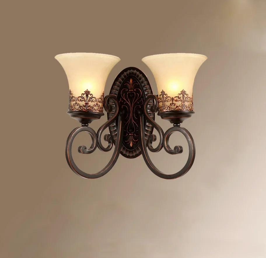 

European artistic vintage wall lamp for living room home lighting glass led Wall Sconce decoration