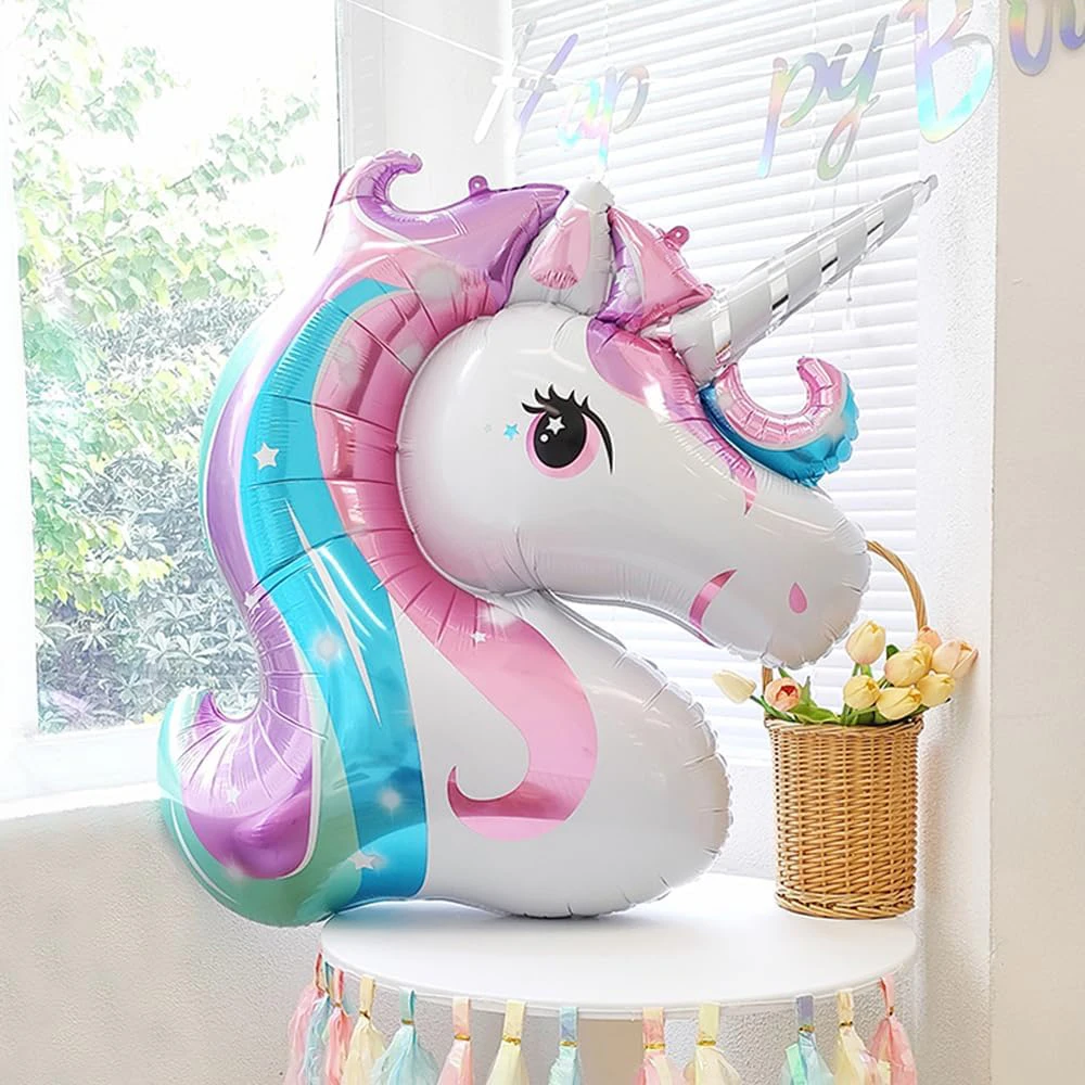 Palloncini a forma di unicorno per 5° compleanno per ragazze, 11 palloncini rotondi con unicorno, decorazioni per feste con arcobaleno, stella e numero 5 palloncini in lamina per compleanno