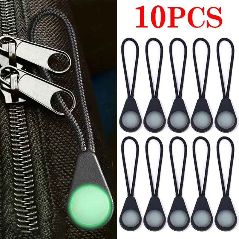 5/10pcs Luminous Zipper Pull Outdoor Camping Hiking Replacement Puller Head Glow In The Dark Backpack Pendant Bag Accessories