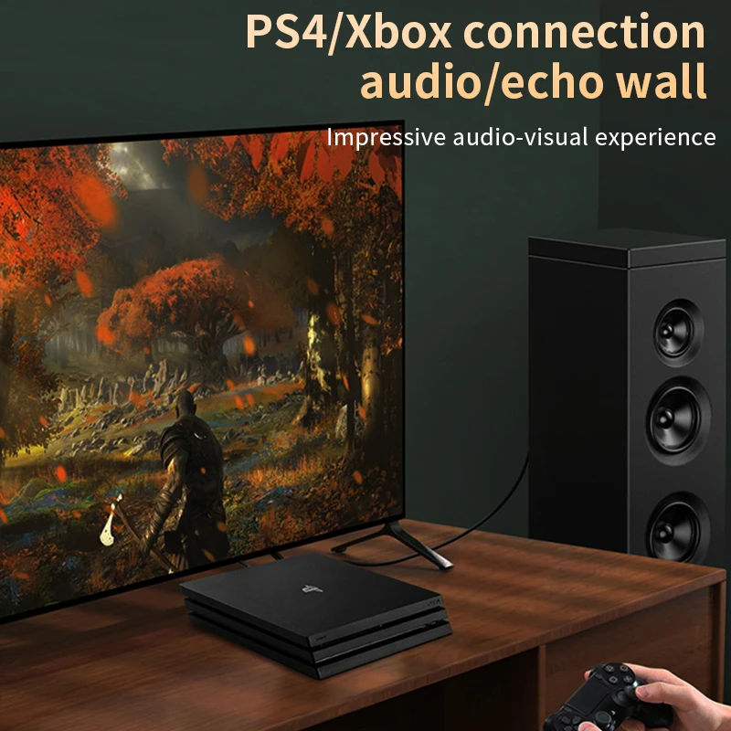 YYTCG 하이파이 5.1 디지털 광학 오디오 토스링크 케이블, 하이파이 비디오 DVD XBox/PS4 스피커용, 하이엔드 광섬유 오디오 케이블