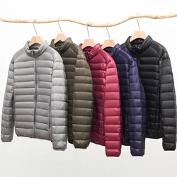 2024 new style men's light down jacket Foldable warm lightweight white duck down men's clothing