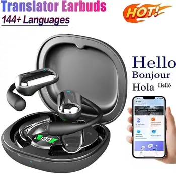 Ai Translation Earbuds Real Time 144 Languages English Spanish Translator Headphones, Open Ear Wireless Earphones Perfect for Travel 3