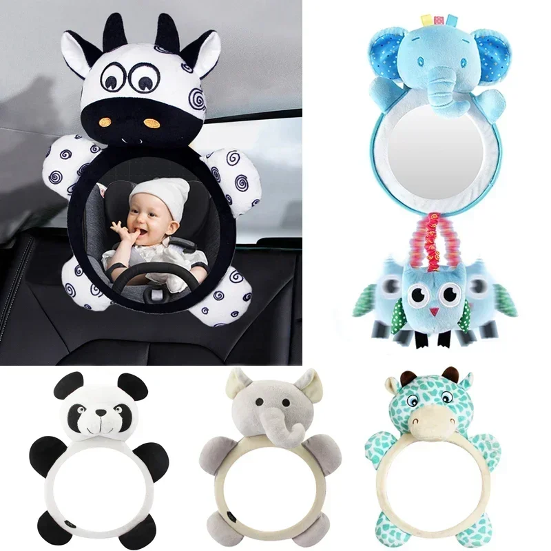 Car Rearview Mirror Black White Back Seat Baby Safety Headrest Monitor
