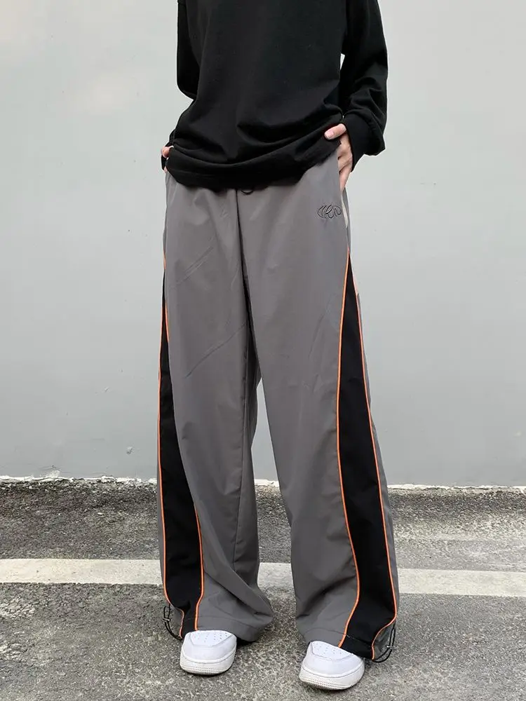 

American hip-hop trend retro street dance side panel striped sports pants personalized wide leg men and women casual pants y2k