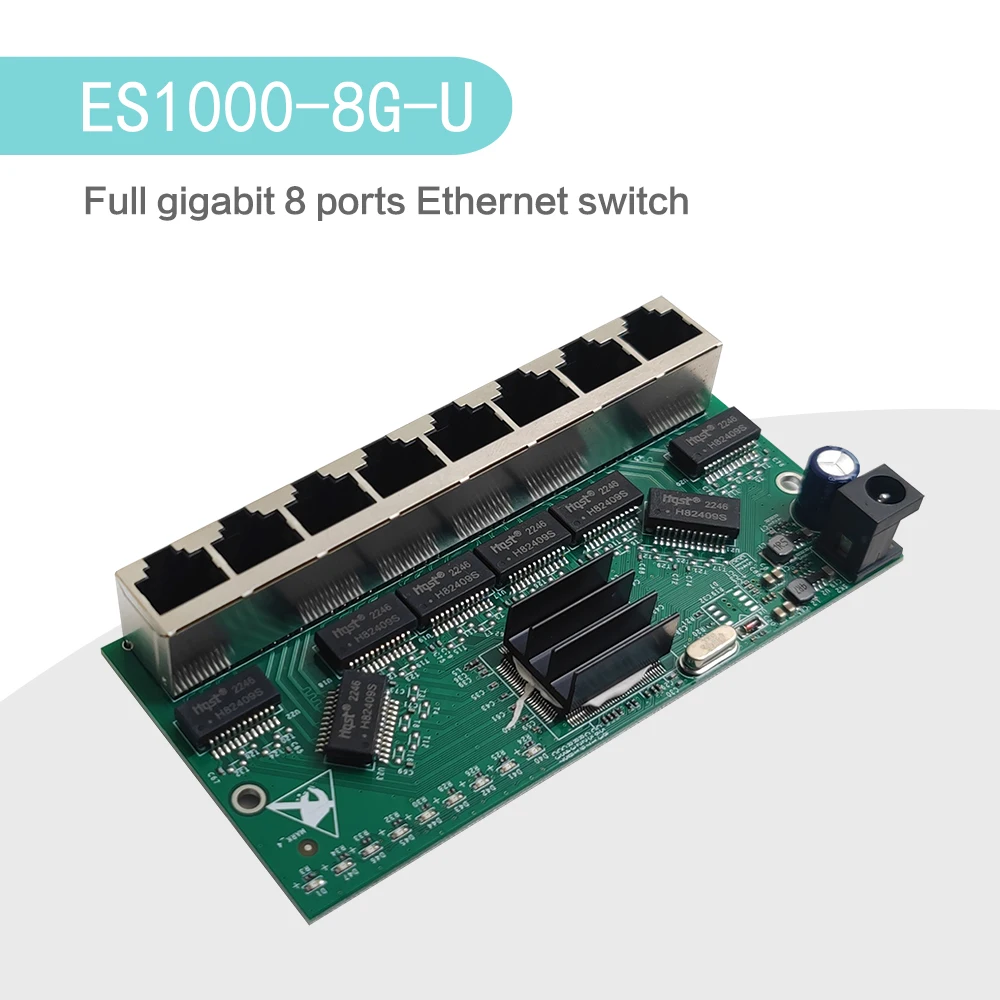 12V 풀 기가비트 이더넷 스위치 8포트 10/100/1000Mbps PCB 보드 스위치 네트워크 장치용