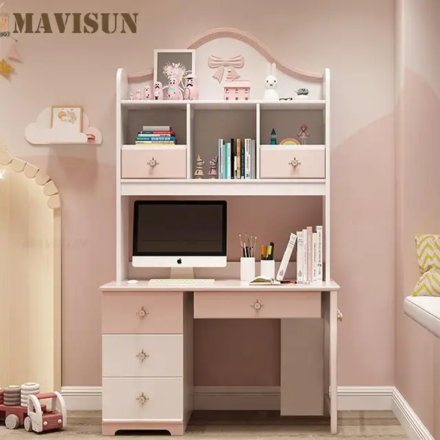 Pink L-Shape Children’s Desk ; Chair Set: A Perfect Addition to Your Kid’s Room