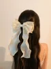 43596-8fda27.jpg Black Organza Bow Fluttering Ribbon Hair Clips for Women French Female Headdress Large Hair Clips Girl Hair Accessories Hairgrip