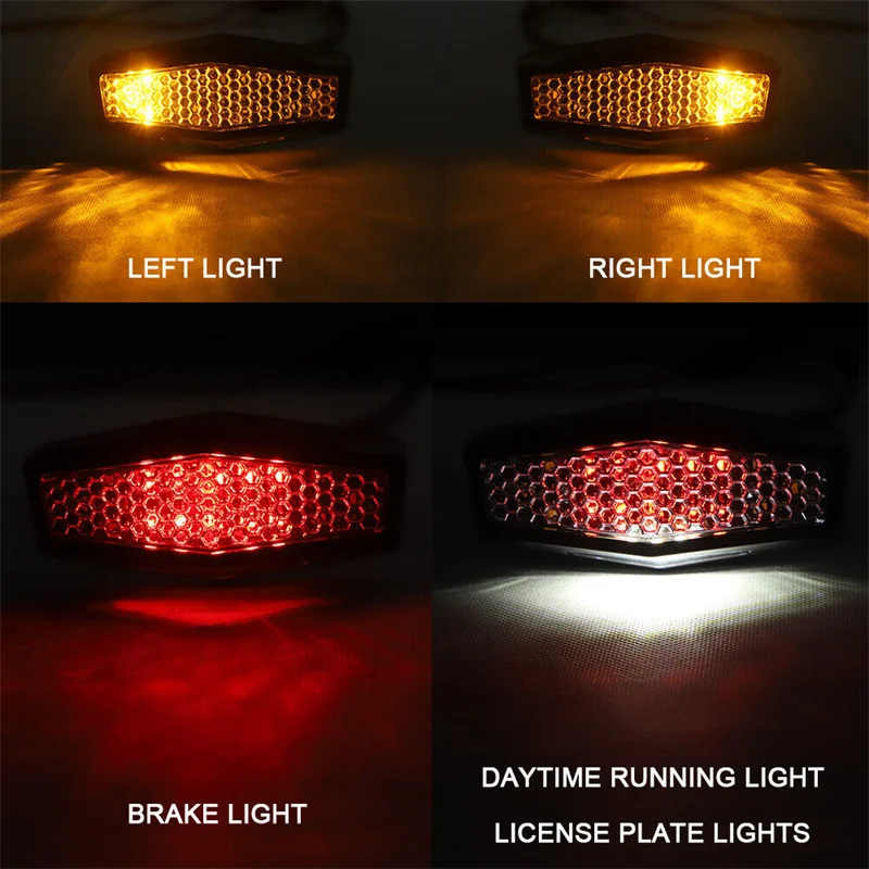 Motorcycle Refitting LED Rear Tail Lamp Brake Tail Lamp Driving Steering Integrated Lamp Signal Lamp Motorcycle Accessories