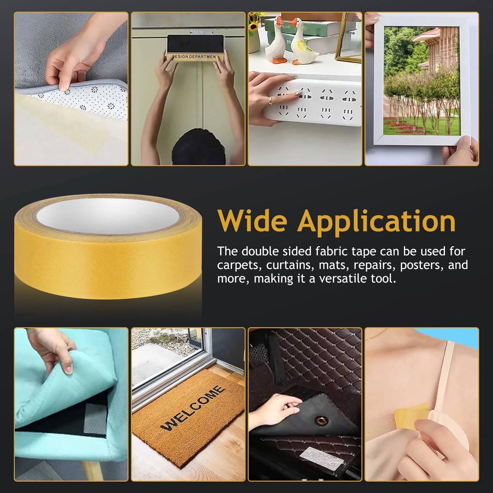 그리드 양면 테이프 헤비 듀티 패브릭 접착제 강력한 고정 사용이 쉬운 커튼 수리 1롤