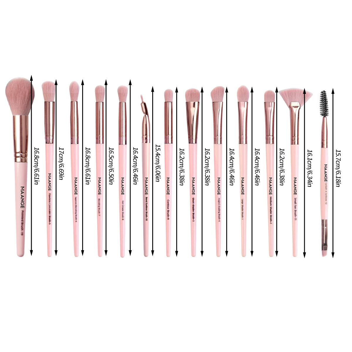 MAANGE 13pcs 아이 메이크업 브러쉬 아이섀도 브러쉬 아이라이너 브러쉬 속눈썹 브러쉬 하이라이터 브러쉬 디테일 뷰티 여성용 선물