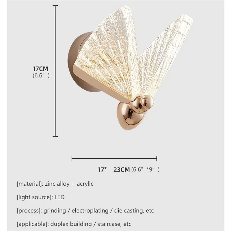 ASHER Nordic Creative Butterfly Wall Lights 6