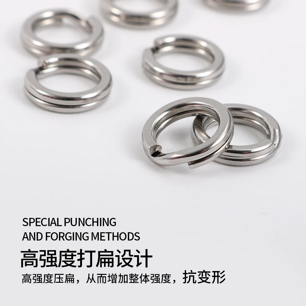 Fishing split rings JIGGING PRO 10/15Pcs stainless steel lure rings connectors snap accessories