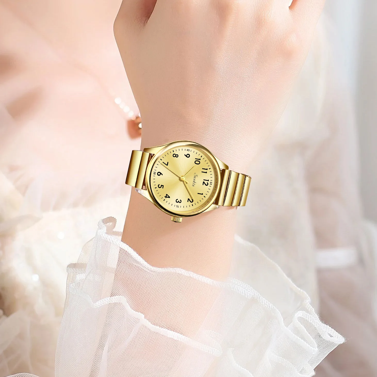 SUNKTA Women's Wristwatch Luxury Fashion Elegant Ladies Watch Waterproof Watch for Woman Stainless Steel Bracelet Reloj Mujer 4