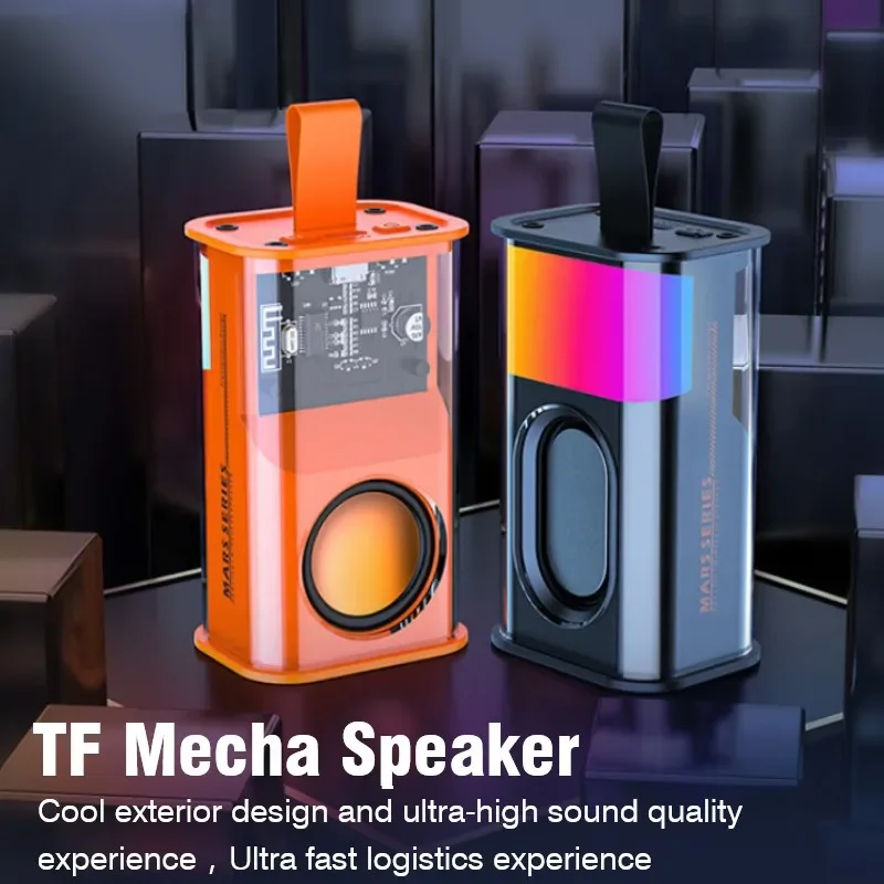 A36 Mecha alto-falantes Shake The Bass, Transparente Sem Fio Bluetooth, Stereo Surround Alto-falantes, Audio Player, Altifalante Sound Box