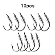 

10pcs/Bag Carp Fishing Spring Hook Barbed Baitholder Swivel Circle Hoo Size 3-15# Jig Tackle Stainless Steel Fishhook Accessory