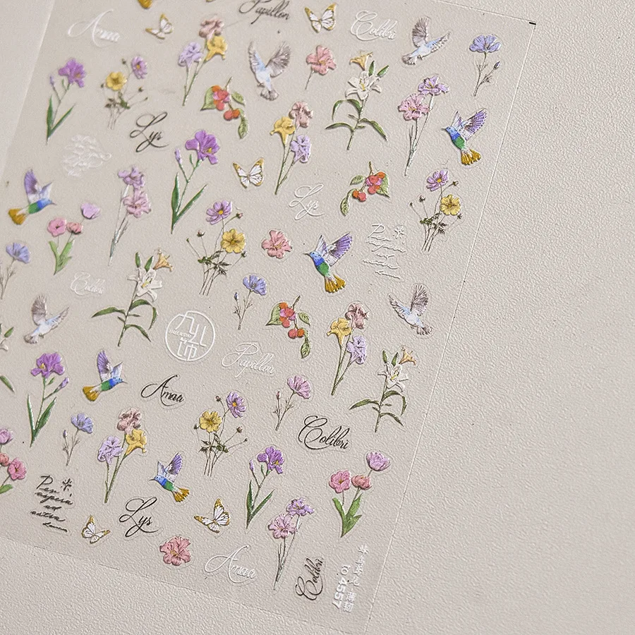 Cherry Blossom 5D Nail Art Stickers – Elegant Spring Petal Decals