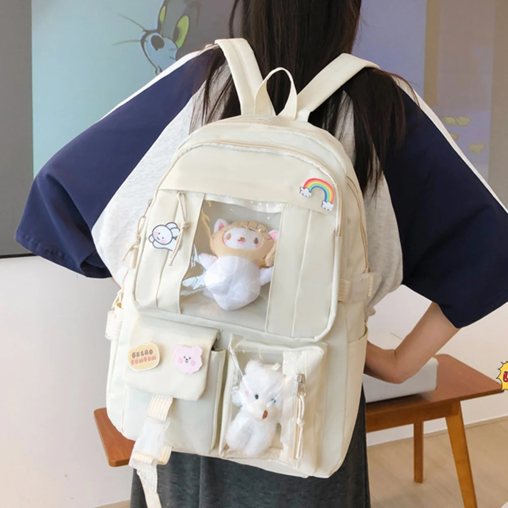 حقيبة ظهر مدرسية ذات سعة كبيرة لطلاب المدارس الثانوية للفتيات على الطراز الياباني حقيبة مدرسية للطالبات الصغار حقيبة كتب لطيفة للفتيات