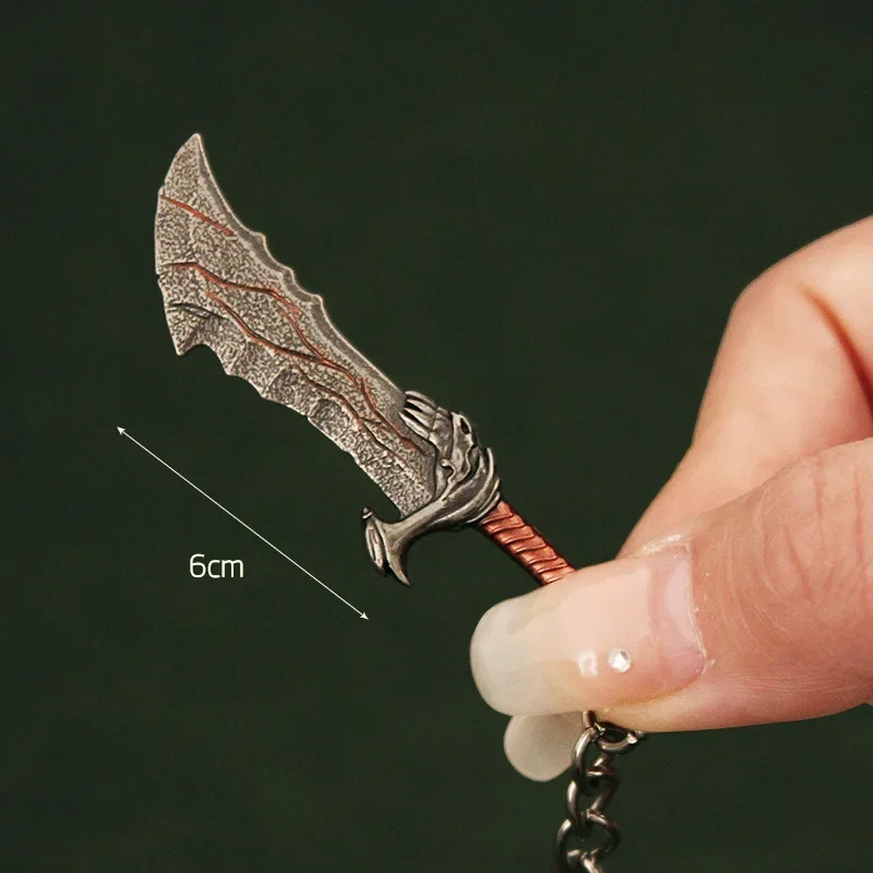 God of War Weapon Blades of Chaos Kratos Olympus Blade Game Alloy Metal Material Samurai Sword Model Keychain Gift Toys for Boys 4