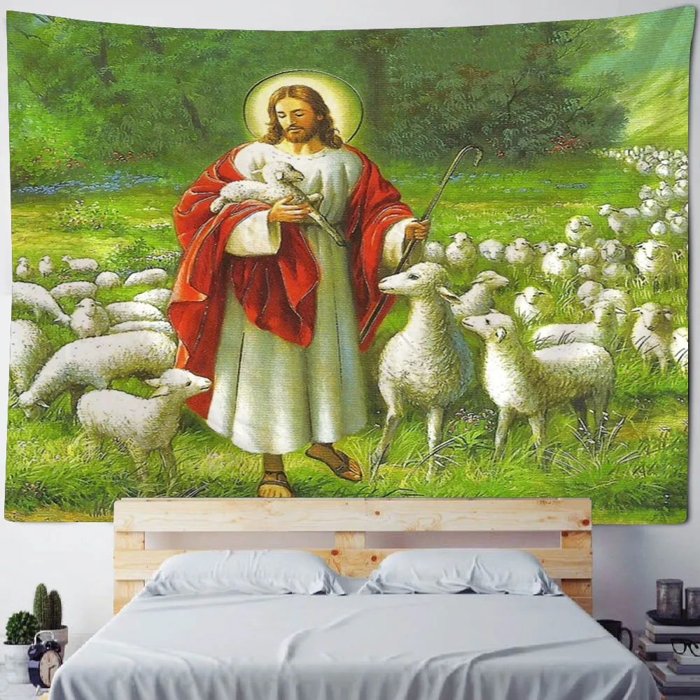 Tapestry decor Jesus illustration art tapestry wall hanging Wall Decoration Blanket