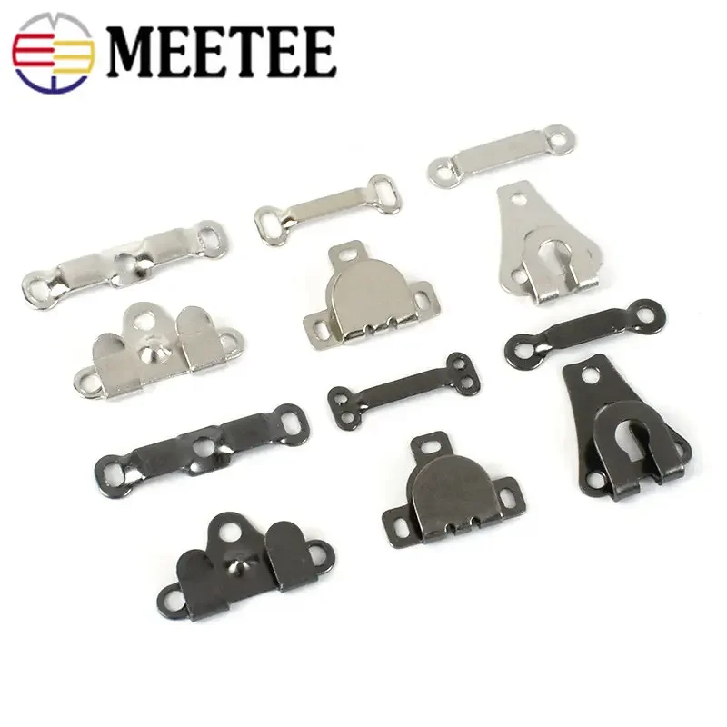 50Sets Metal Buckles Trousers Invisible Hooks Pants Skirt Clothes Hanger Adjust Clasp Buckle DIY Garment Sewing Accessories