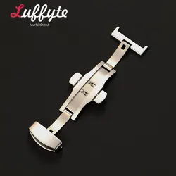 Stainless Steel Polished Watchband Butterfly Clasp Buckle Accessories - 22mm (Silver)