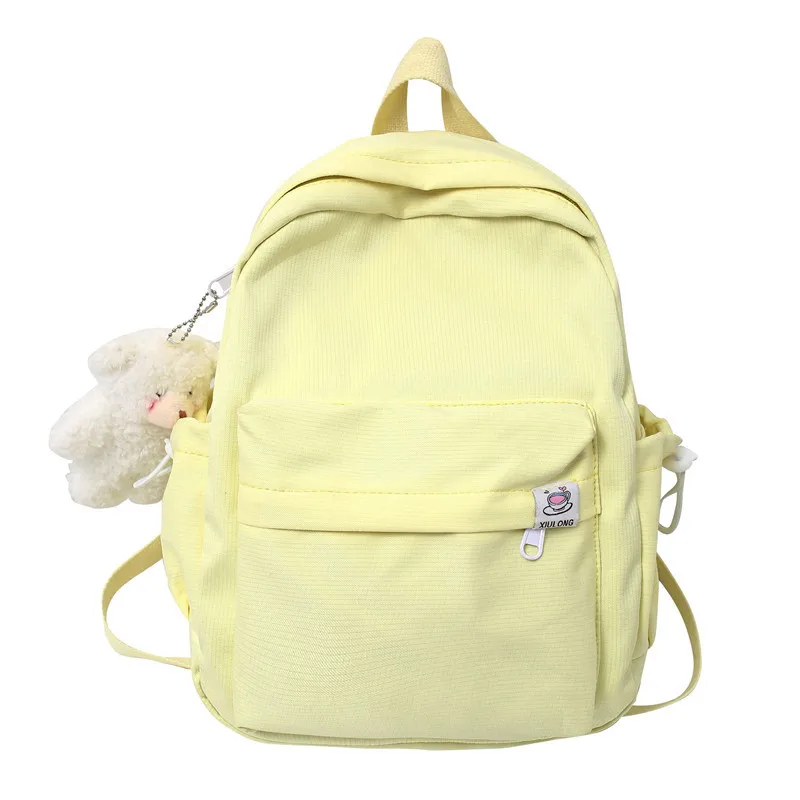 Women's Nylon Mini Backpack Fresh Look Double Strap Candy Colored Student Outdoor Camping Travel Backpack