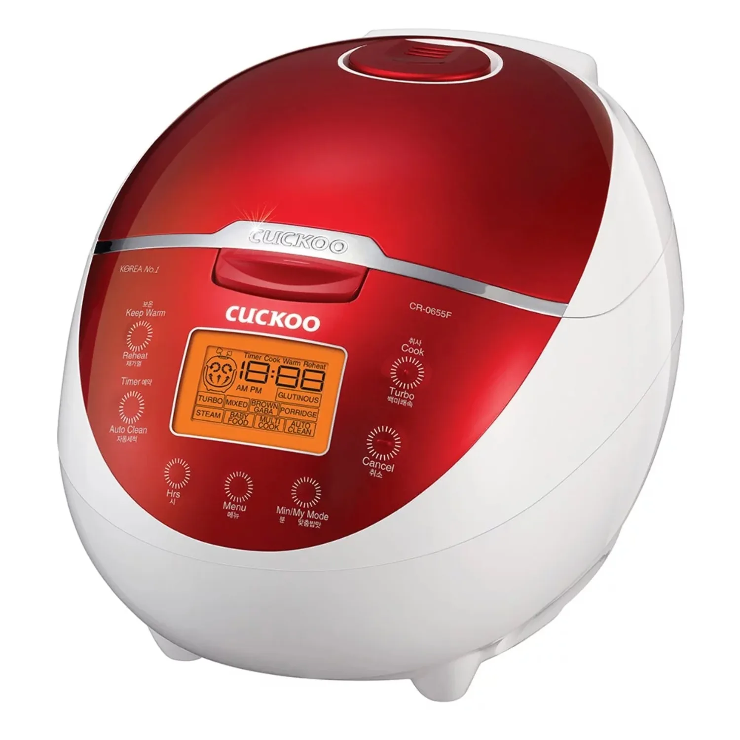 

Rice Cooker 6 Cups (raw) 12 Menu Options Non-stick Inner Pot Korean Design Red/white самовар