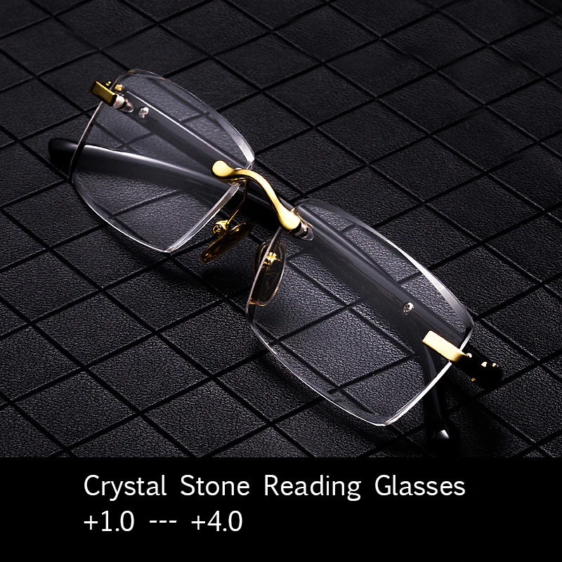 Reading Glasses Men Woman Business Presbyopic Diopter Crystal