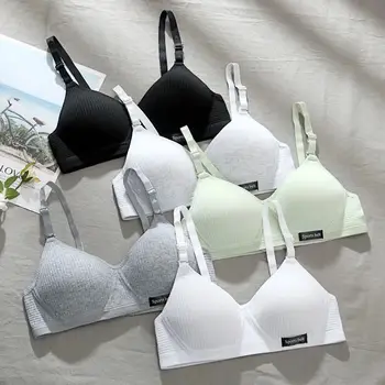 Cotton Underwear Women AB Cup Bra Wireless Gathered Comfort V Brassiere Push Up Lingerie Bralette For Women Seamleass Bras 1